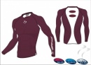 SALE Tempest Bio Tec Style Maroon White Unisex  Long Sleeve Undershirt